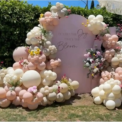 1Set Boho Dusty Pink Ballon Bogen Girlande Kit Neutral Rosa Weiß Sand Elfenbein Ballons für Mädchen Baby Dusche Geburtstag Hochzeit Deco.