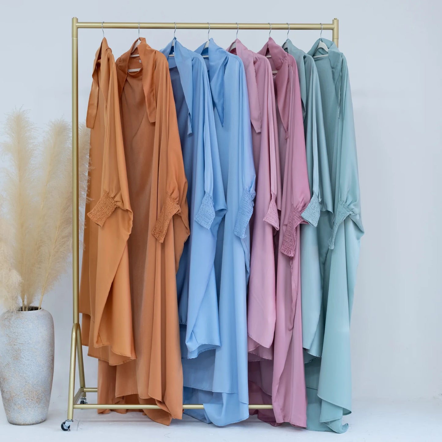 Ramadan Muslim Robe 2 Piece Set Mommy & Kids Prayer Garment Hijab Dress Women Girls Hooded Abaya Niqab Islam Dubai Eid jilbab