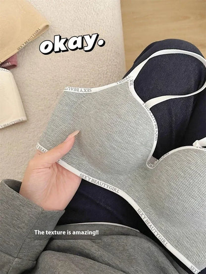 Wireless Push Up Bra for Small Chest - Seamless Anti-Sagging Invisible Bralette, Enhance Lift Comfort No Trace (Letter Design).