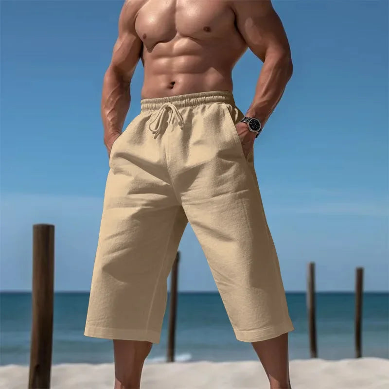 Grenzüberschreitende Sommer-lose und atmungsaktive Capri-Hose, Herrenmode, lässige, atmungsaktive Shorts, Jogginghose für Herren
