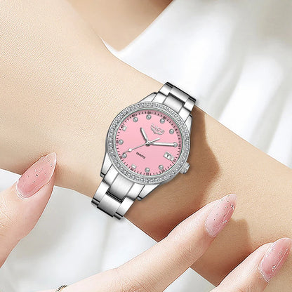 LIGE 2025 Diamond Women's Watch Fashion Elegant Quartz Wristwatches Waterproof Steel Strap Watch For Ladies Gifts Reloj Mujer.