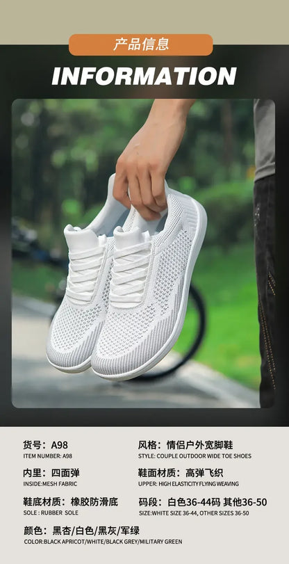 Sommer Breite Schuhe Männer Barfuß Breite Kappe Weichen Sohlen Outdoor Jogging Lace Up Casual Sneaker Atmungsaktive Laufschuhe Tenis Jeans