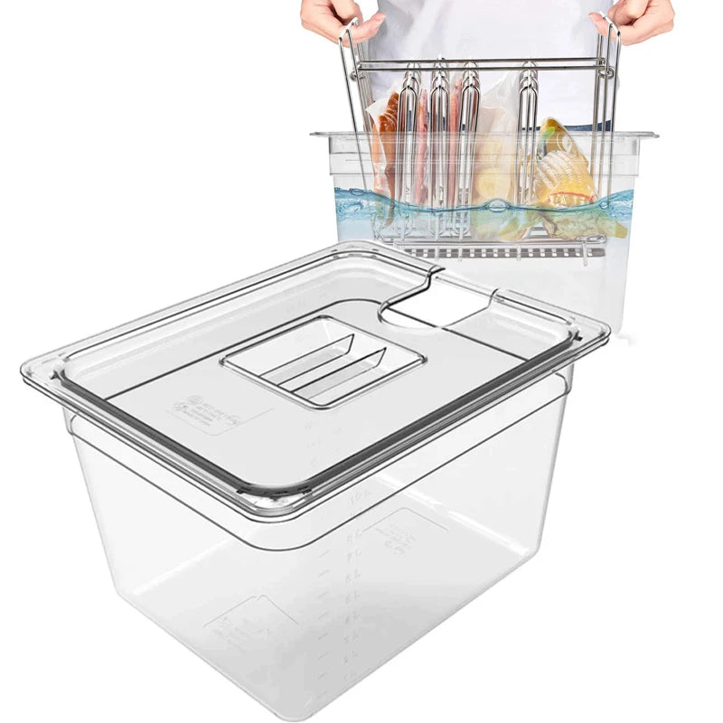 6L Sous Vide Cooker Container For Immersion Circulators Sous-Vide Machine Food Grade PC Material Immersion Thermostatic Cooking.