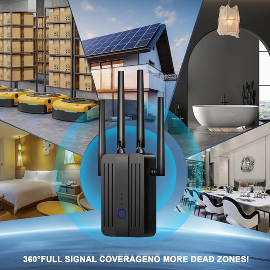 1200Mbps WiFi Repeater Dual Band Signal Extender 2.4G/5GHz Wi-Fi 802.11ac Gigabit Amplifier Router Long Range Signal Booster.