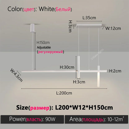 Neue Restaurant Kronleuchter moderne einfache Esszimmer Tisch Bar Lichter lange Streifen Scheinwerfer kreative Designer Pendelleuchten