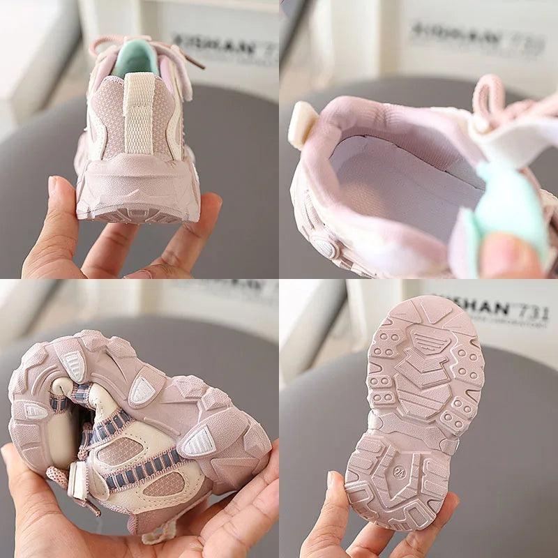 Oulylan Children Casual Shoes Thick-soled Sports Shoes Infant Footwear Boy Sneakers Breathable Non-slip Baby Shoes.