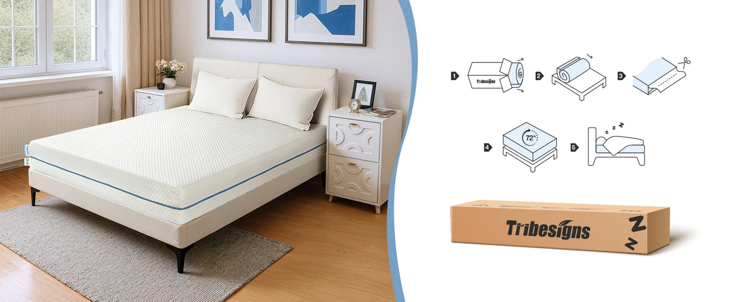 Tribesigns-Matratze, Kalschaummatratze, 120 x 200 cm, mittelfeste 7-Zonen-H3-Matratze mit atmungsaktivem, waschbarem Bezug, 20 cm hoch,