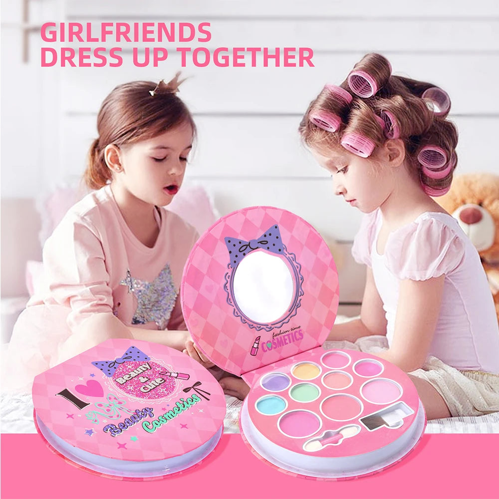 Princess Make Up Box Play House Toy Girls, Eye Shadow Makeup Cosmetics Handbag, Birthday Christmas Gift for Kids Party Cosplay.