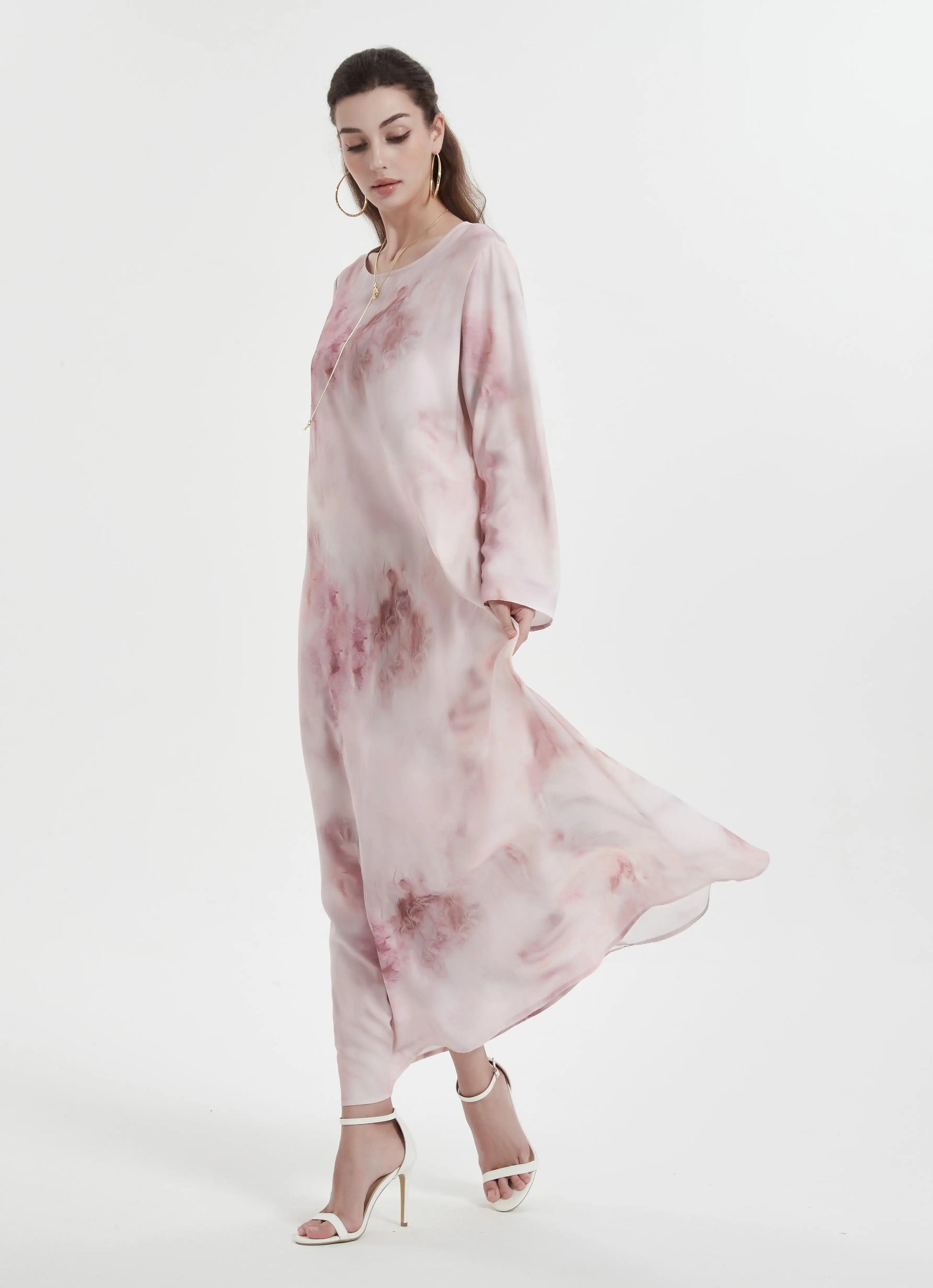 Kebaya Middle Eastern Muslim women's Abaya printed slim-fit with coat and Dress suit.