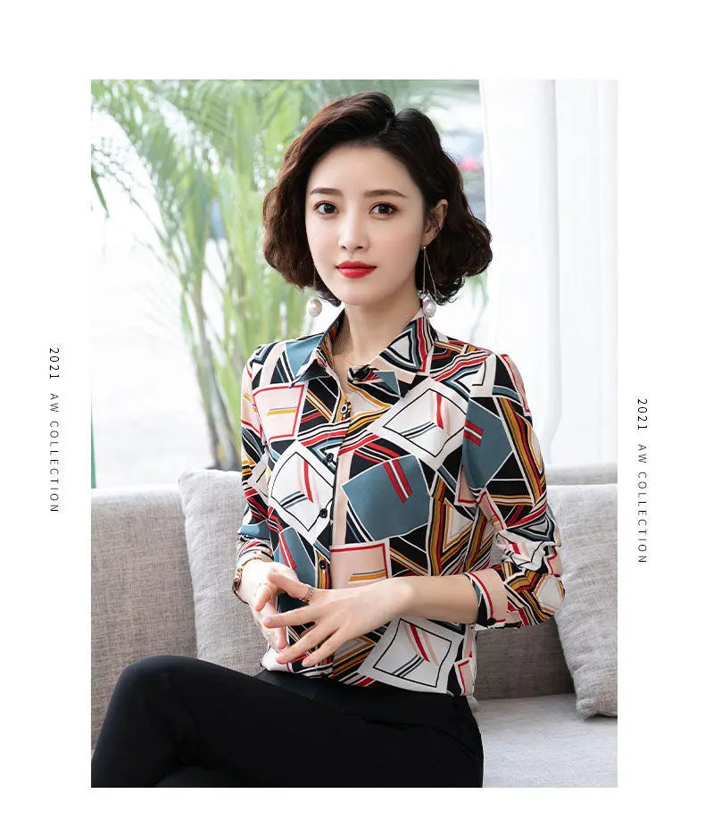 Printed Shirt for Women Long Sleeves Fashionable and Stylish Top.
