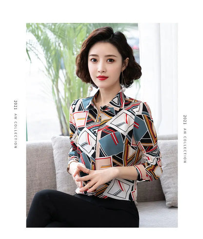 Printed Shirt for Women Long Sleeves Fashionable and Stylish Top.