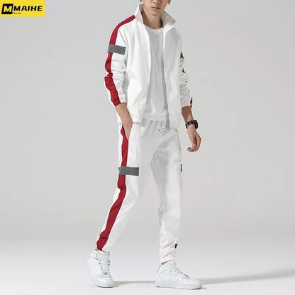 2Pcs Men Tracksuit Hoodie Tops Joggers Pants Tracksuit Set Male Running Jogging Sportswear Hooded Pants Mens Sweat Suit 2024.