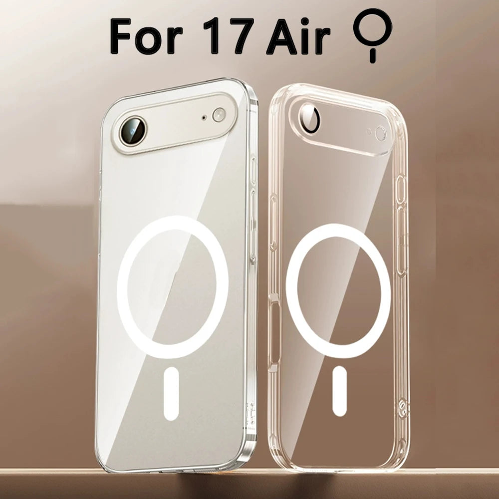 Magnet Fullback Protection Clear Case For Iphone 17 Pro Max 17 Air Apple Magsafe Cover Official Original Wireless Magnetic.