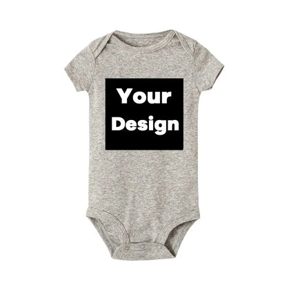 DIY IHR DRUCK ODER LOGO Neugeborenen-Anpassungs-Body, Langarm- und Kurzarm-Overall, einfacher, maßgeschneiderter TEXT-Babyspielanzug.