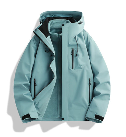 Winter Jacket Outdoor 3-in-1 Waterproof Sport Coat Running Unisex Hooded Hiking Jacket Warm Breathable Outdoor Couple Loose Coat.