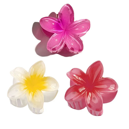 6Pcs Hawaiian Gradient Hair Clips Flower Hair Claws Women Small Size Fashion Headwear Hairpin Crab Barrette Hair Accessories.