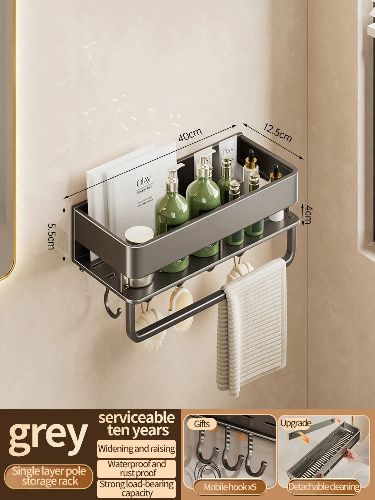 Bad Regal Regale Wand Shampoo Lagerung Rack Für Küche Halter Platz Aluminium Bad Organizer Zubehör