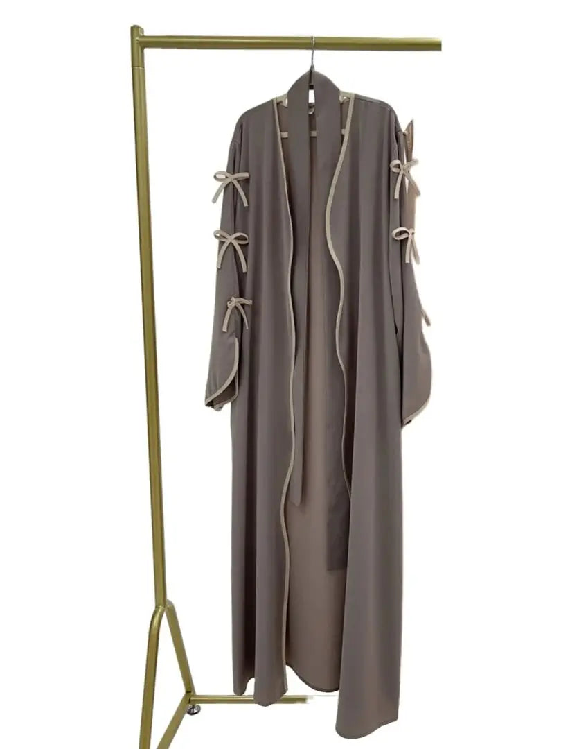 Ramadan Eid Open Butterfly Bow Kimono Abaya Damen Dubai Luxury Islam Muslim Modest Dress Women Kebaya Kaftan Robe Femme Musulman