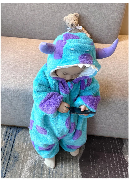 2023 herbst kinder Neugeborenen Overall Nette Krabbeln Anzug Einteiliges Gepolsterte Korallen Fleece Body.