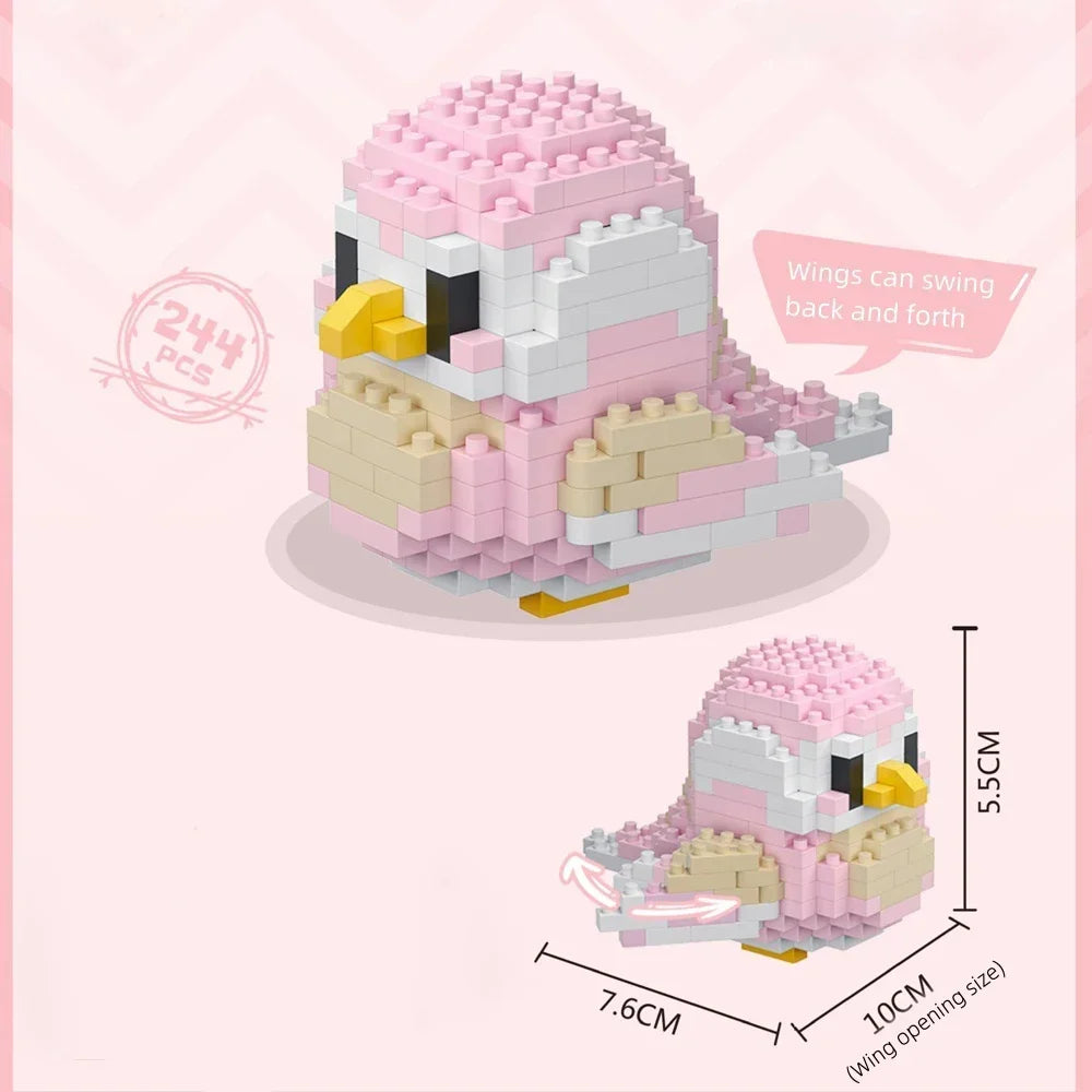 KNEW BUILT Colorful Parrot Micro Mini Building Blocks Assembly Toys 3D Model Bricks for Birds Funs Hands-on Ability Gift