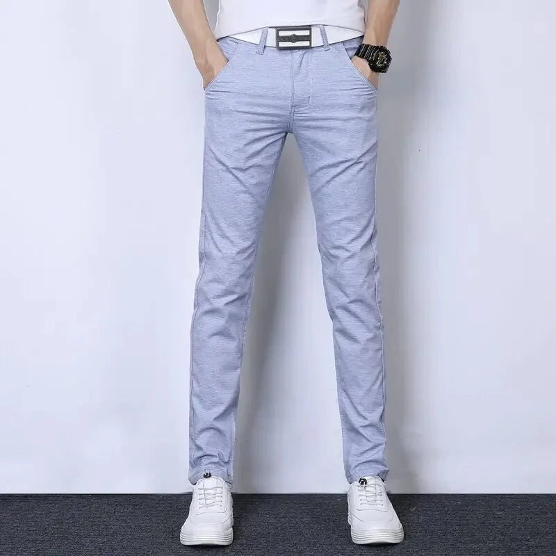 Summer Thin Men's Casual Pants Straight-Leg Loose-Fit Linen Trousers Youth Men's Pants Direct From Manufacturer Wholesale