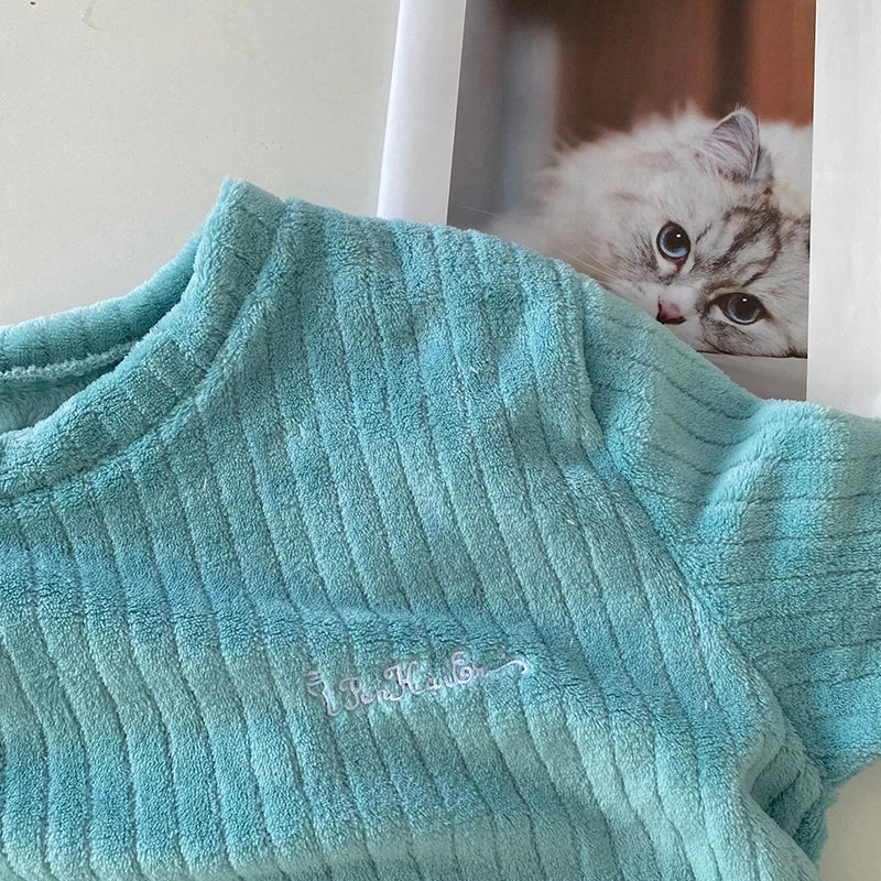 Herbst Frauen Feste Warme 2-teilige Sets Verdicken Samt Rippen Fleece Set Pullover Und Hosen Frauen Casual Pyjama Sets.