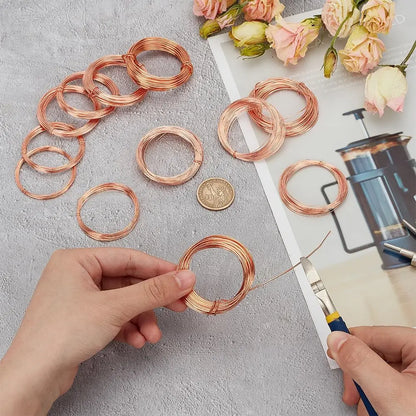 10M T2 Pure Copper Wire Round Coil Conductive Bare Copper Cable Wires for Electric Wire DIY Craft 0.3/0.5/0.8/1/1.2mm.