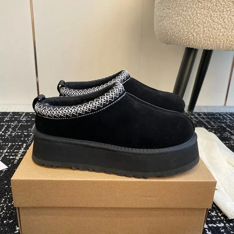 Snow boots for women - Women's wool leather boots - Winter warm fur boots - High-quality premium snow boots - 2025 model.