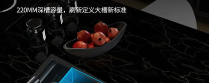 55 cm x 32 cm, 304 Nano-Edelstahl, versteckter Waschbecken-Klapphahn mit großem Einzelschlitz und Abdeckplatte, Bartheke, Tassenscheibe