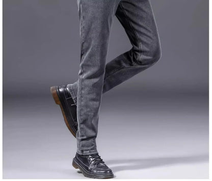 Fashionable Casual Men's Jeans Slim Straight Long Pants Versatile Spring Autumn Winter New Style High Waist Trousers.