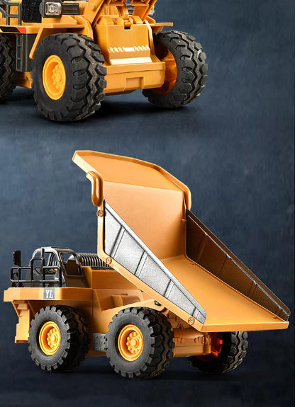 9Ch Rc Car 2.4G Remote Controlled Multi-Functional Dump Truck Bulldozer Excavator Engineering Vehicle Kids Toys for Boys Gifts.