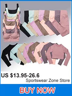 Seamless Yoga Set Gym Clothes Women's Sportswear Yoga Suits Women Fitness Set Tracksuits Sports Outfits Long Sleeve Gym Leggings.