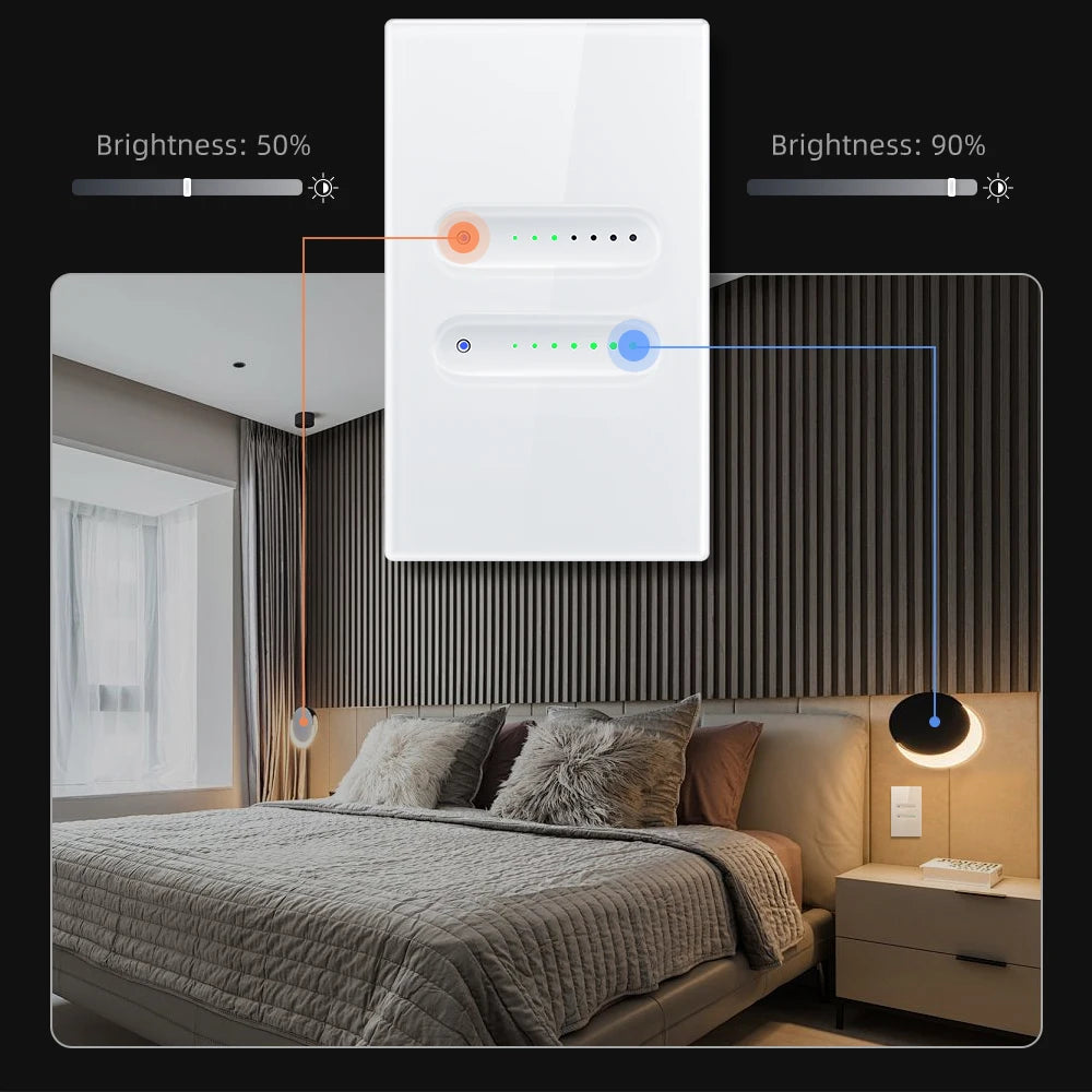 AVATTO Tuya WiFi/ZigBee Smart Dimmer Schalter 1/2 Gang Dimmer Licht Schalter Touch Panel APP Fernbedienung Für Alexa google Hause.