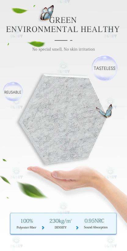 Hexagon 12 Pcs Sound Absorbing Panels Acoustic Wall Absorcion For Home Recording Studio Acoustic Insulator Door Sealing Strip