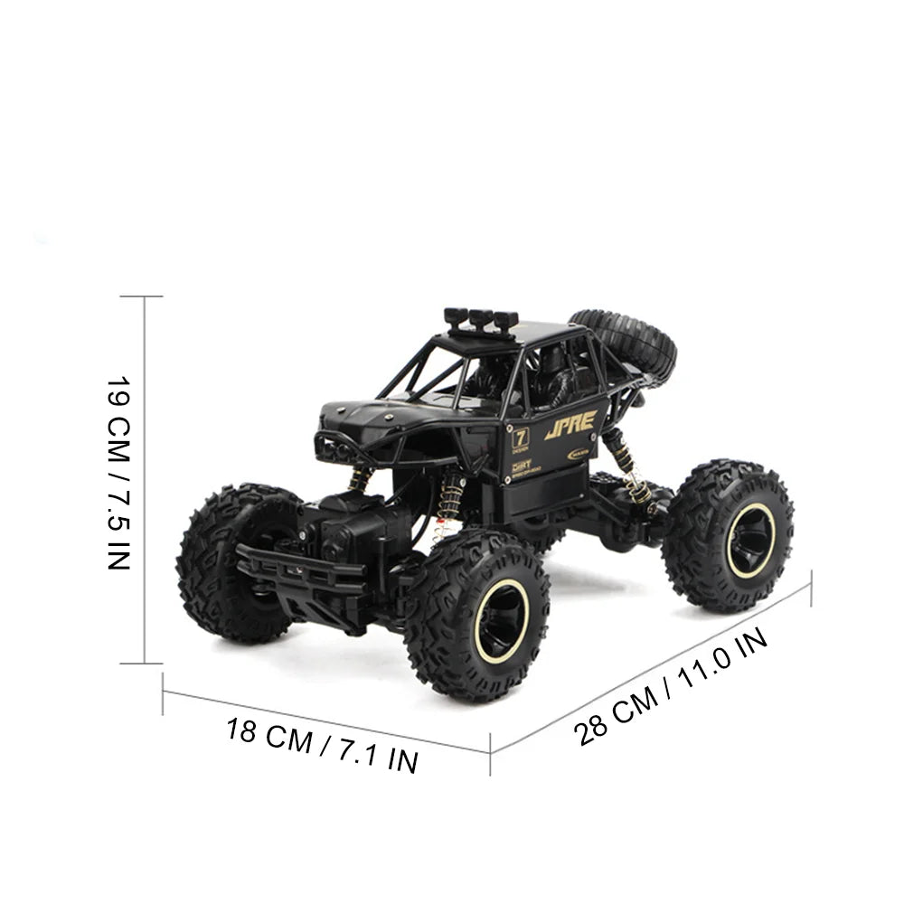 Off-Road vehicle 4WD Drive 2.4GHz Remote Control 45-degree Climbing Car Toy for Sandy Rocky Terrain Gifts for Boys Age 6-12.