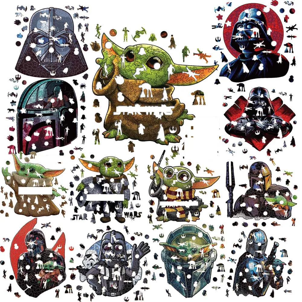 Movie Characters Wooden Puzzle Film Star Wood Jigsaws 2D Magic School Badge Character Jigsaw Toys for Kids.