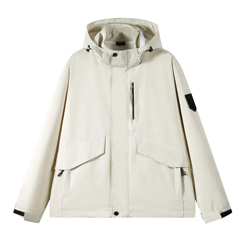 Sports Jacket for Boys 2025 New Loose Casual Hooded for Spring Autumn Solid Color Windproof Waterproof.