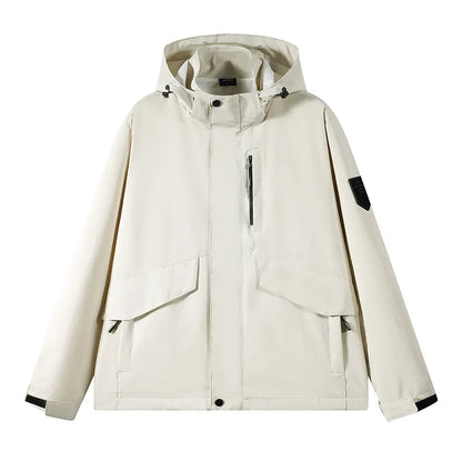 Sports Jacket for Boys 2025 New Loose Casual Hooded for Spring Autumn Solid Color Windproof Waterproof.