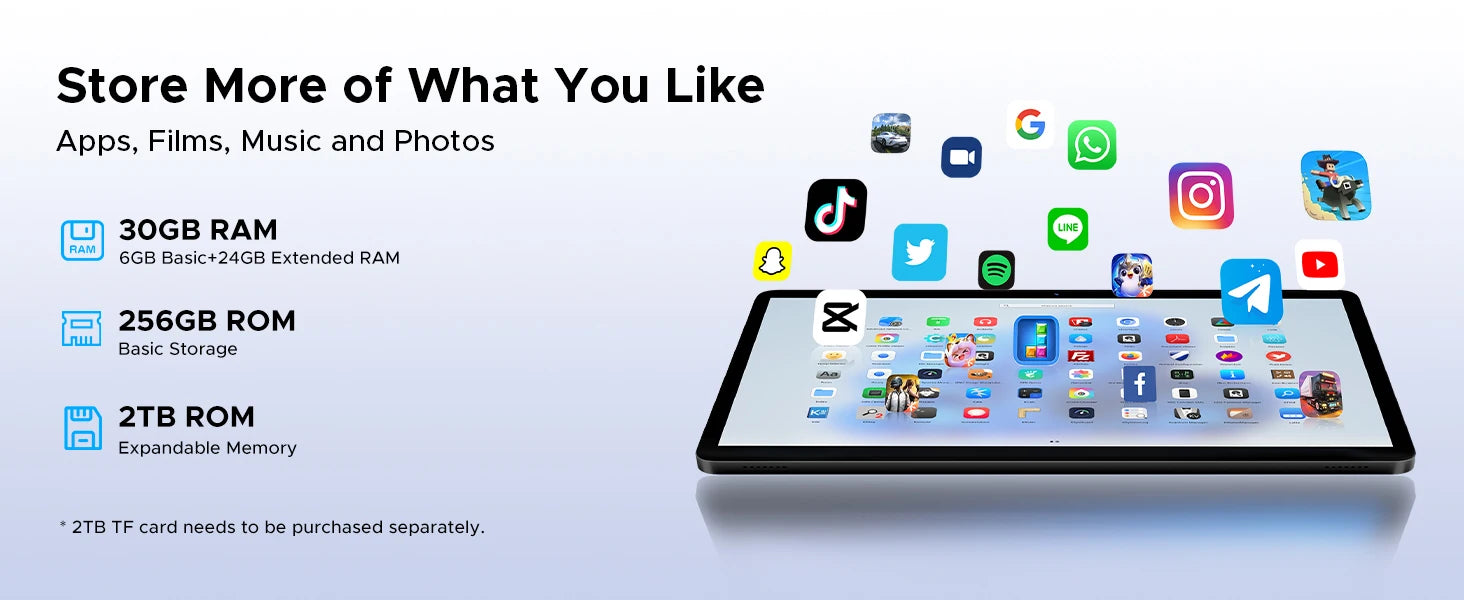 Doogee Tab G6 Tablet Pc 11 Inch Android 15 30Gb Ram(6+24) 256Gb Rom 8000Mah Battery Dual Speakers Support Widevine L1 Tablet Pc.