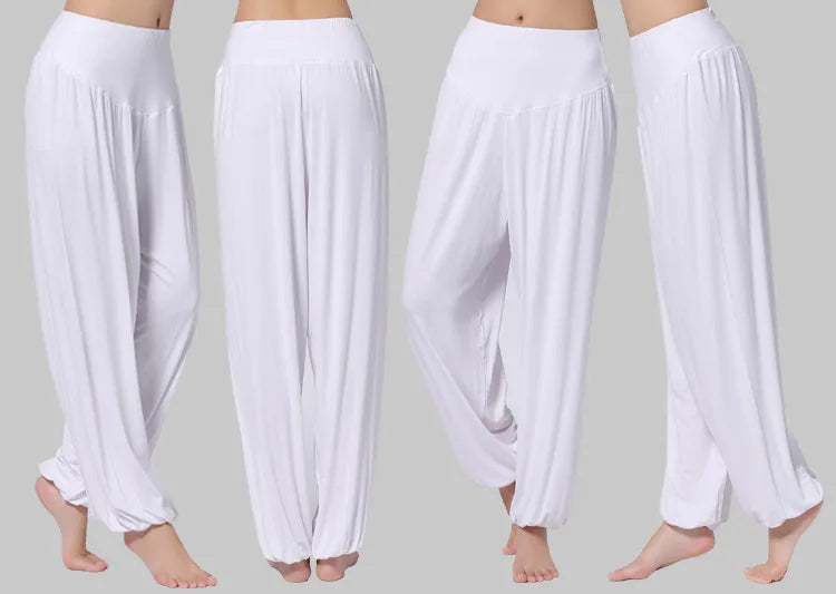 Women Yoga Pants Women Plus Size Sports Pants Yoga Leggings Colorful Bloomers Dance Yoga TaiChi Pants Modal WomenTrousers.