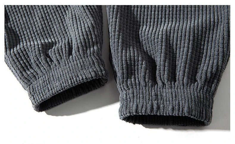Autumn Winter Warm Motorcycle Jogger Corduroy Pants Men Tech Fleece Sweatpants Casual Harem Pants Male Sport Thermal Trousers.