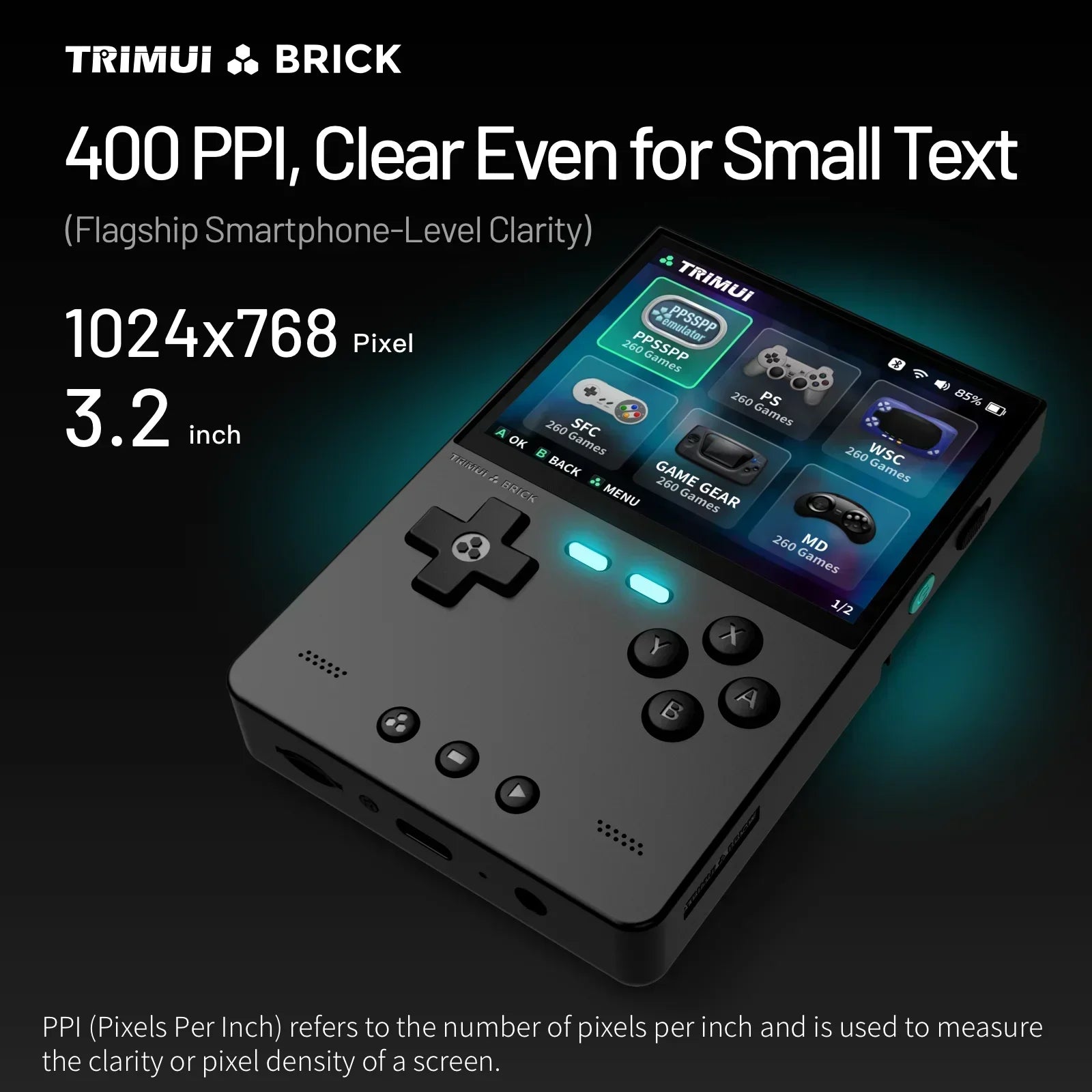 TRIMUI BRICK Retro Handheld Game Console Portable Video Player Linux System Open Source 3.2 Inch Palm Phone Games For Gifts.