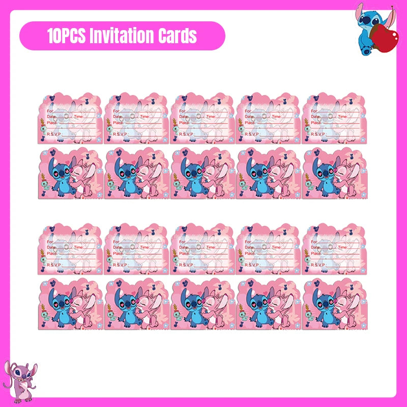 Disney Lilo und Stitch Party Dekoration Geschirr rosa Stitch alles Gute zum Geburtstag Party Thema liefert Ballon Hintergrund Tasse Teller