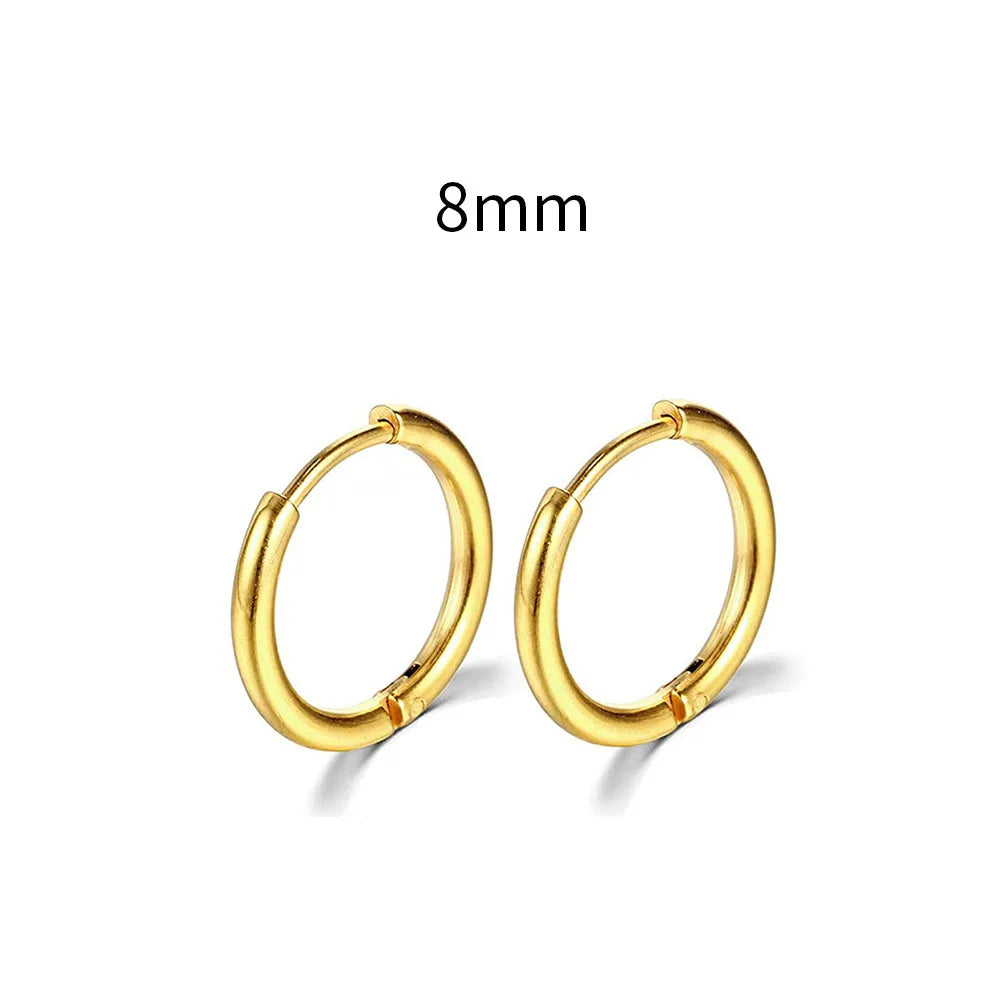 2022 New Simple Stainless Steel Small Hoop Earrings for Women Men Cartilage Ear Piercing Jewelry Pendientes Hombre Mujer.
