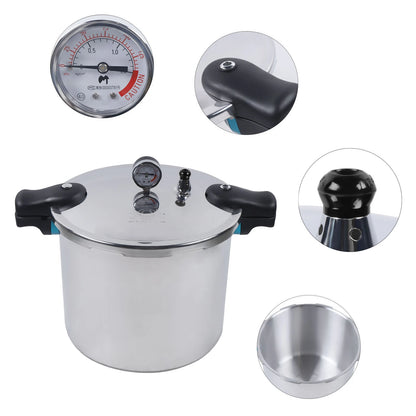 22L Aluminum Alloy Pressure Cooker Household Thickened Explosion-proof Gas Stove Double Bottom Pressure Cooker.
