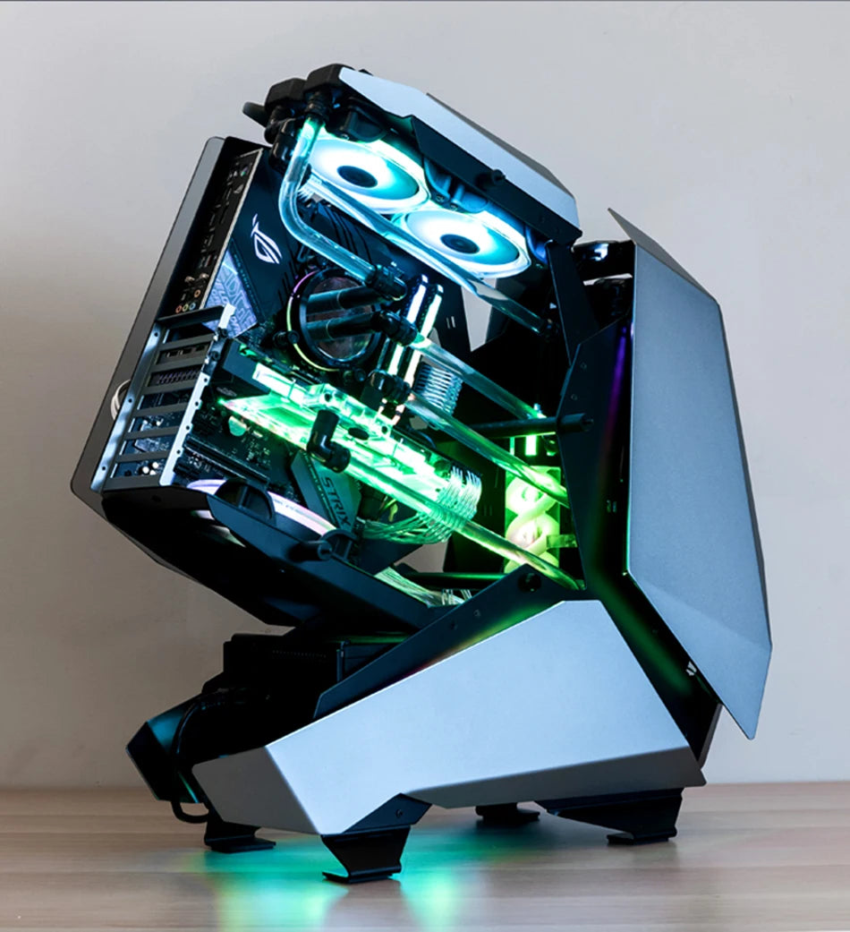 JONSBO MOD-5 Game E-sports Case All Aluminum Special-shaped Glass Chassis Support ATX Motherboard 360 Water-cooled 5V ARGB.