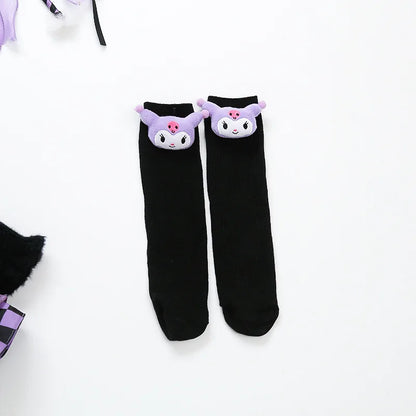 Anime Kuromi Lolita Kleid und Umhang Set Strickpullover Spleißen Mesh Prinzessin Kleid Partykleid Herbst Winter Urlaub Geschenk.