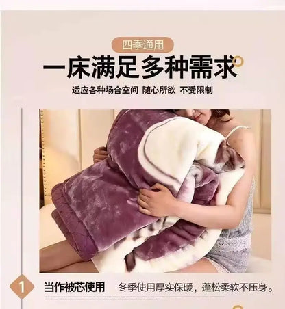 Red Rose Pattern Plush Blanket Upgraded Thickened Cold Resistant Quilt Multi Purpose Machine Wash Skin Friendly Bedding Sheet.