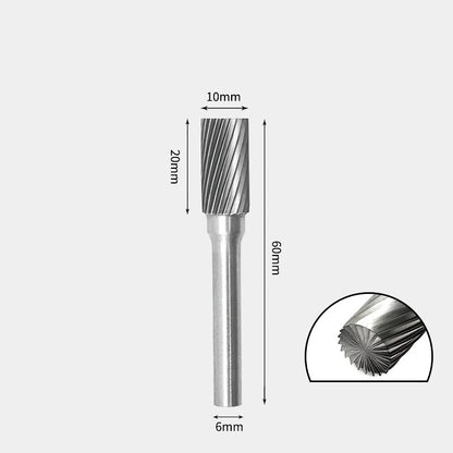 Hartmetallfräser, Wolframstahl-Schleifkopf, zylindrisch 6 mm, AE AX AX Metallfräser