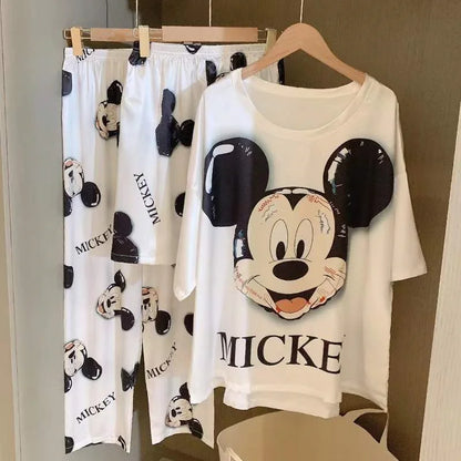 3 Teile/satz Damen Pyjamas Freizeit Sommer Homewear Set süße Pyjamas Minnie Cartoon Pyjama.
